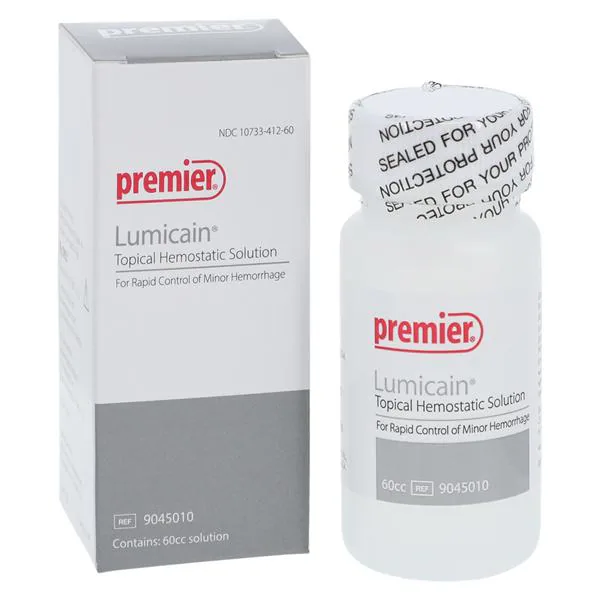 Lumicain® Hemostatic Solution Aluminum Chloine Hexahydrate 25% Solution Bottle 60 mL by Premier Dental Products  ID 9045010